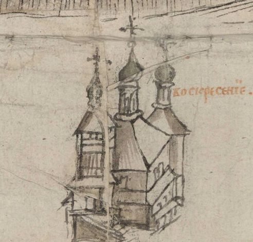 Изображение Воскресенской церкви на Чертеже Витебска 1664 года